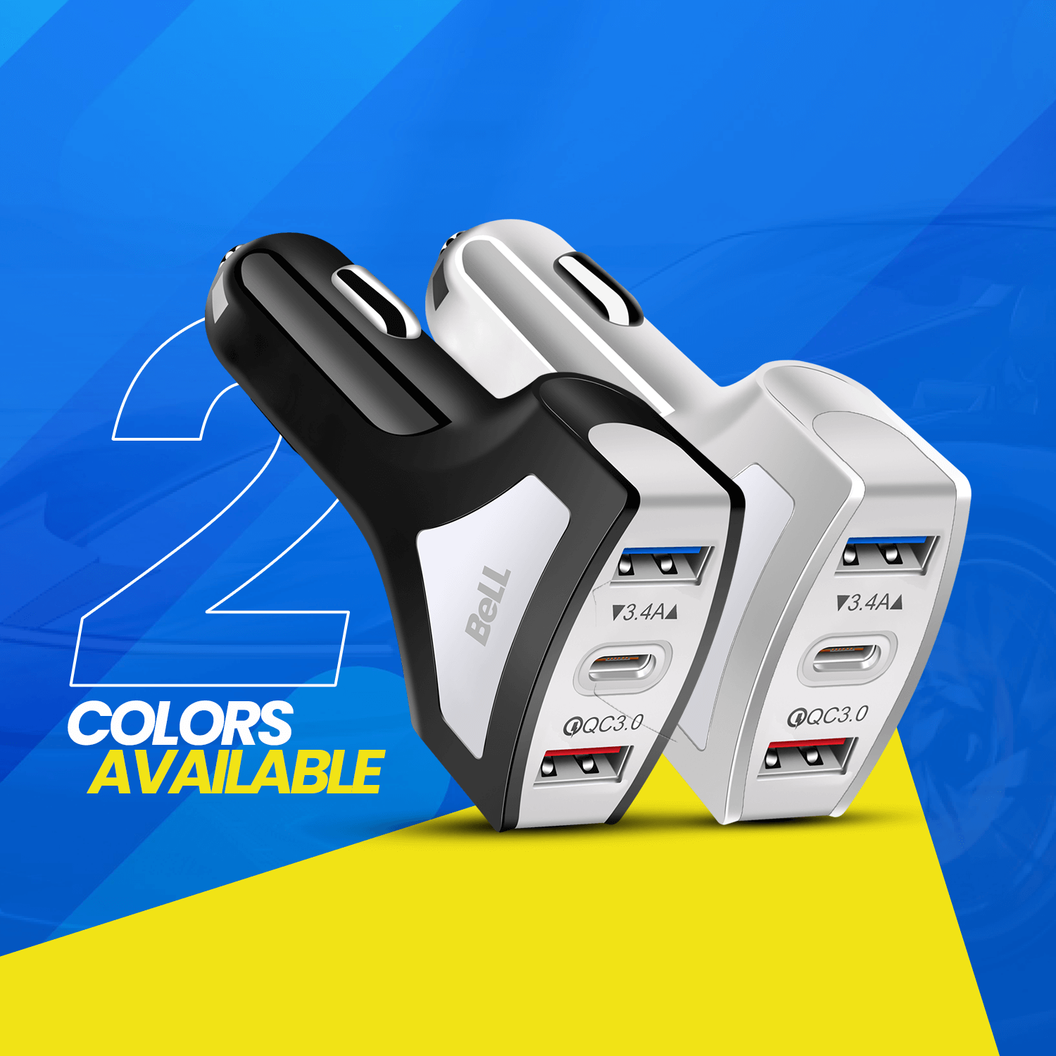 Bell BLCC702 3.4A Input and 7.0 A Output 36 W Car Charger Micro USB