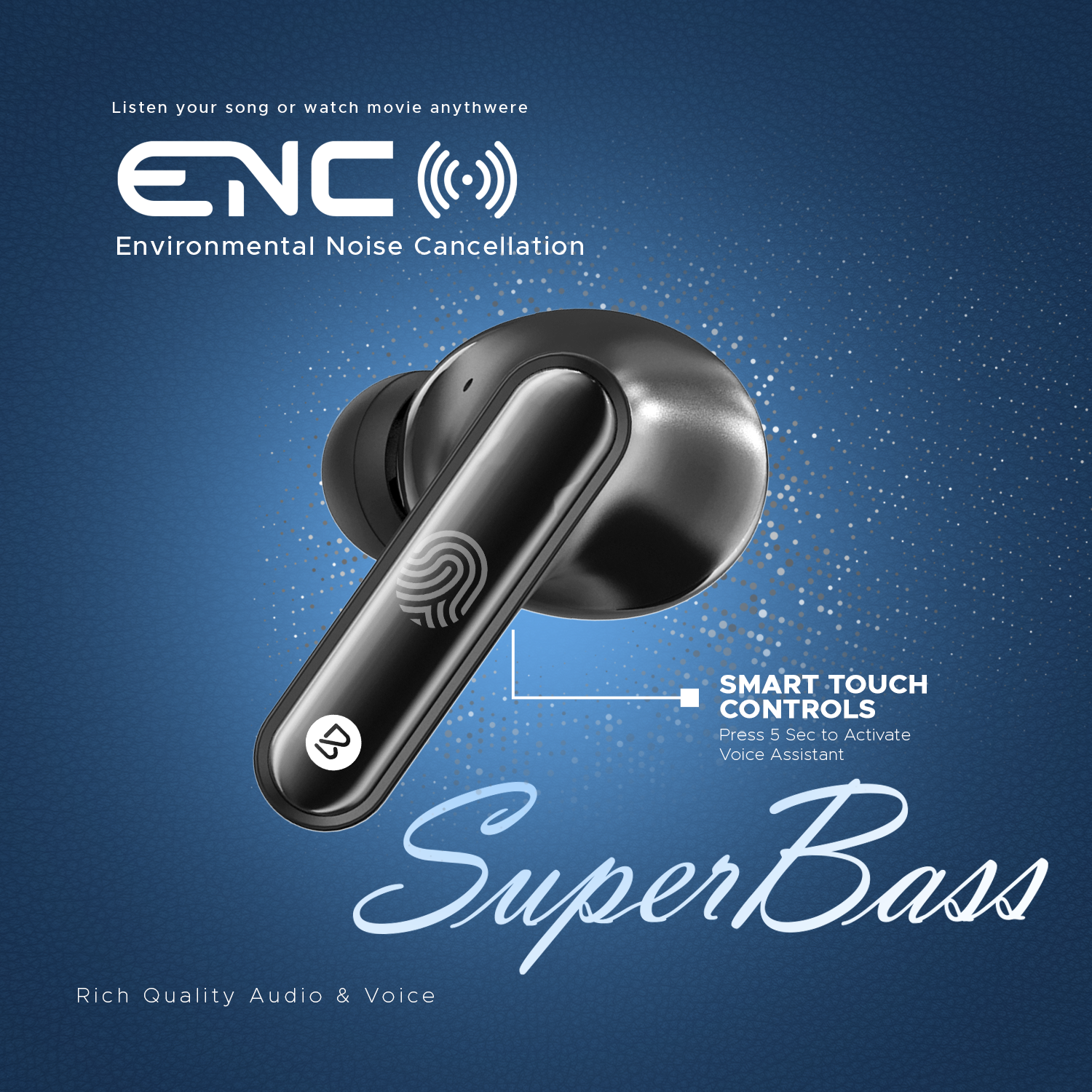 Bell PrimePods Wireless Earbuds | 35Hrs Playtime, ENC Noise Cancellation & Smart Touch Controls