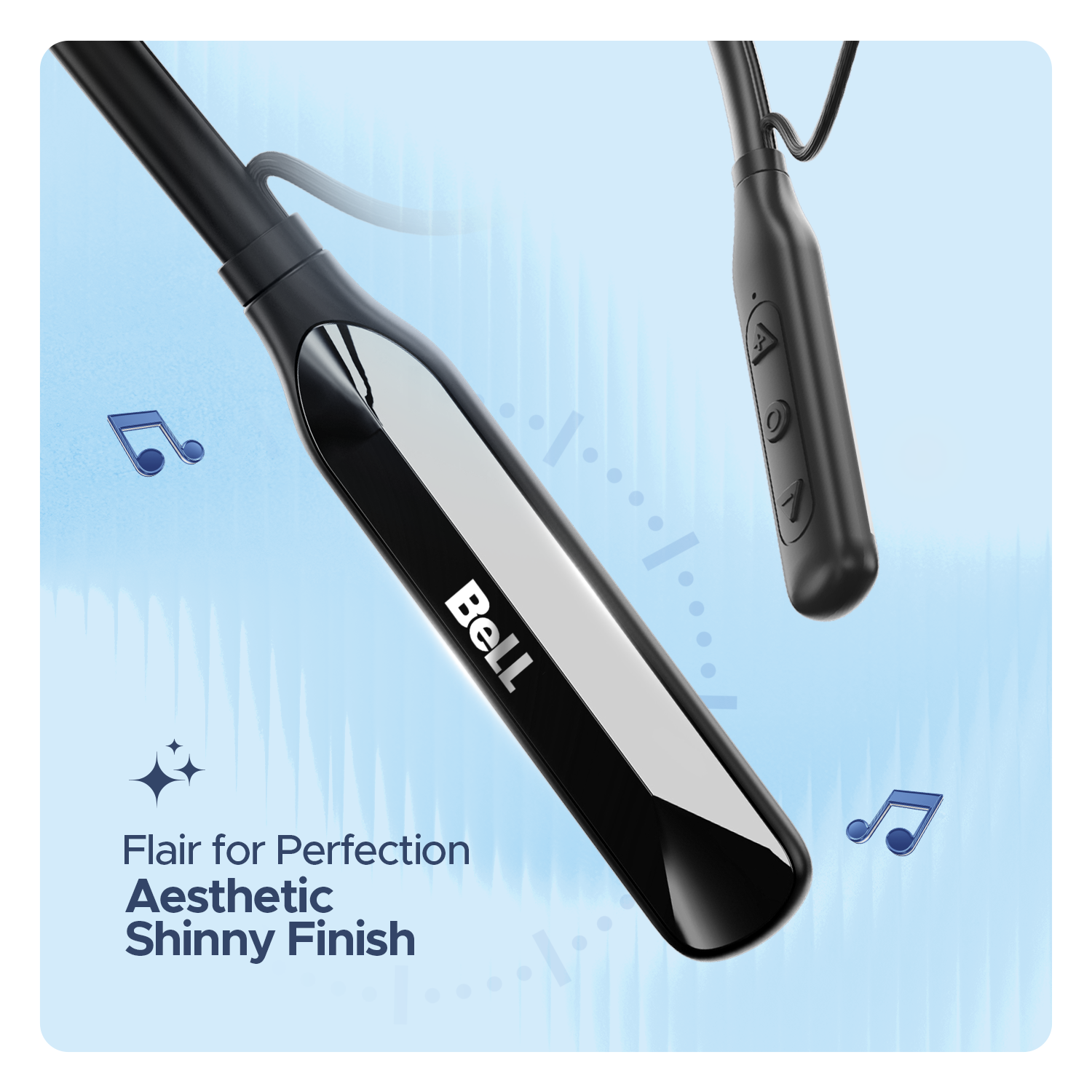 Bell Classic Series BLNB-227 Wireless Neckband Headphones – 48H Playtime, Metal Earbuds, ENC Noise Reduction, Vibration Alert