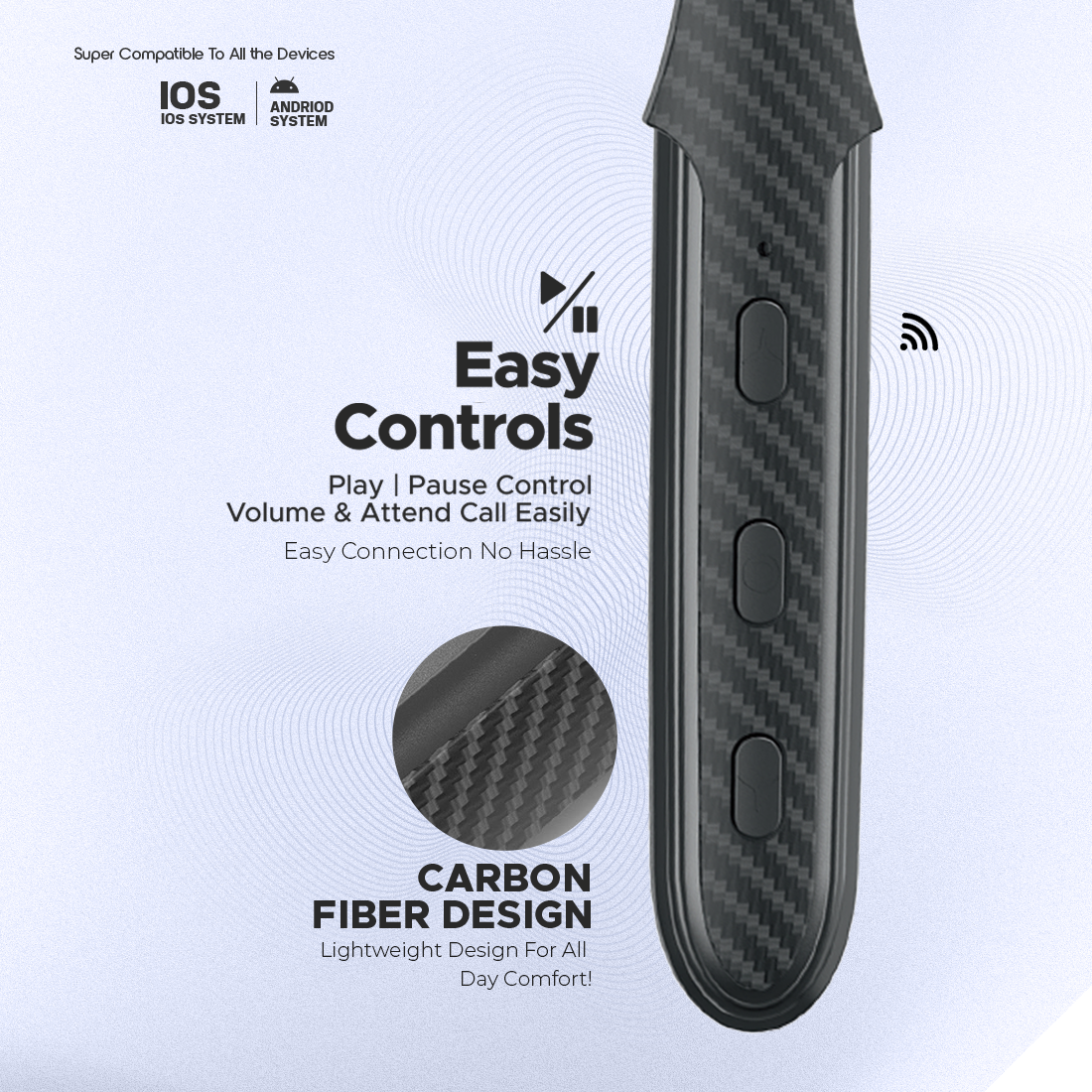 BLNB-237 Wireless Bluetooth Neckband – 50H Playtime, ENC Noise Cancellation & Magnetic Power Control