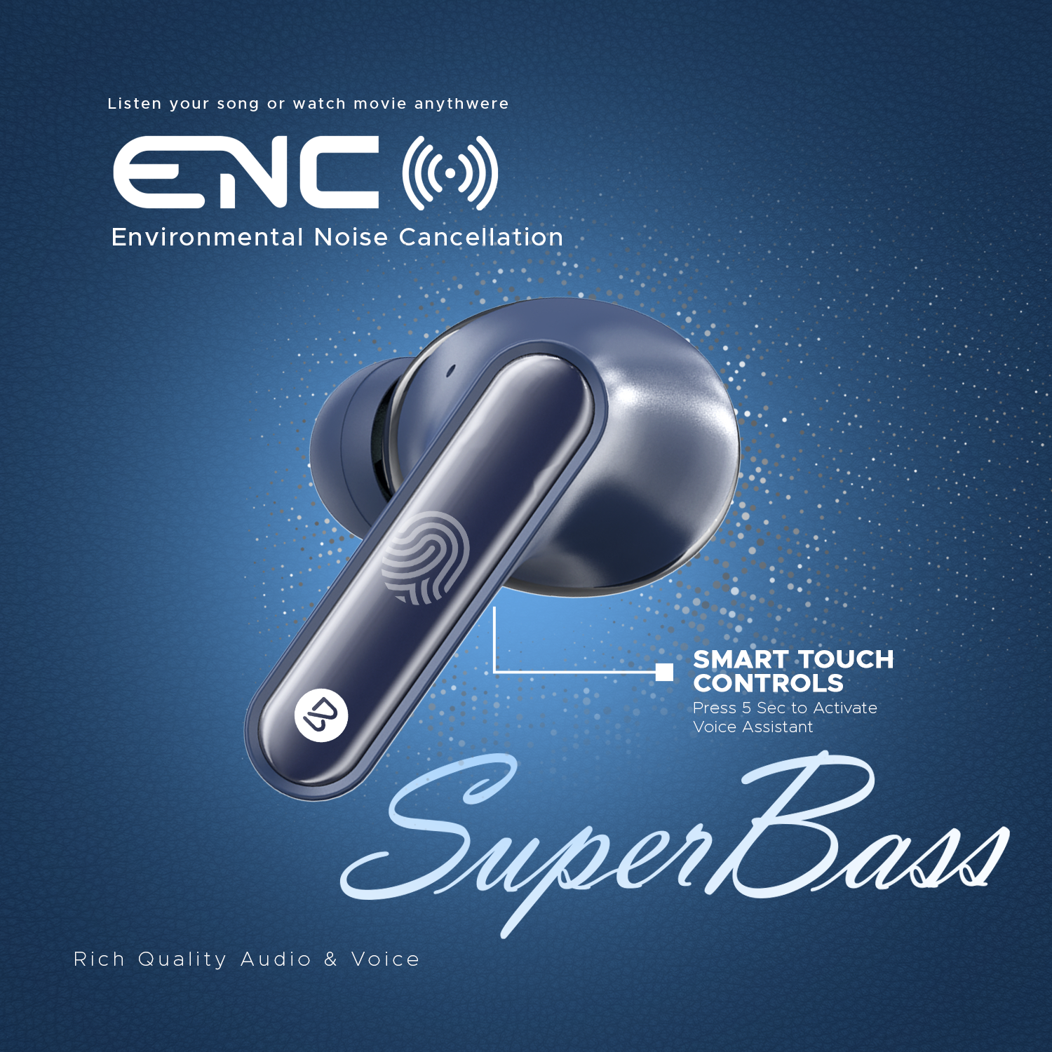Bell PrimePods Wireless Earbuds | 35Hrs Playtime, ENC Noise Cancellation & Smart Touch Controls