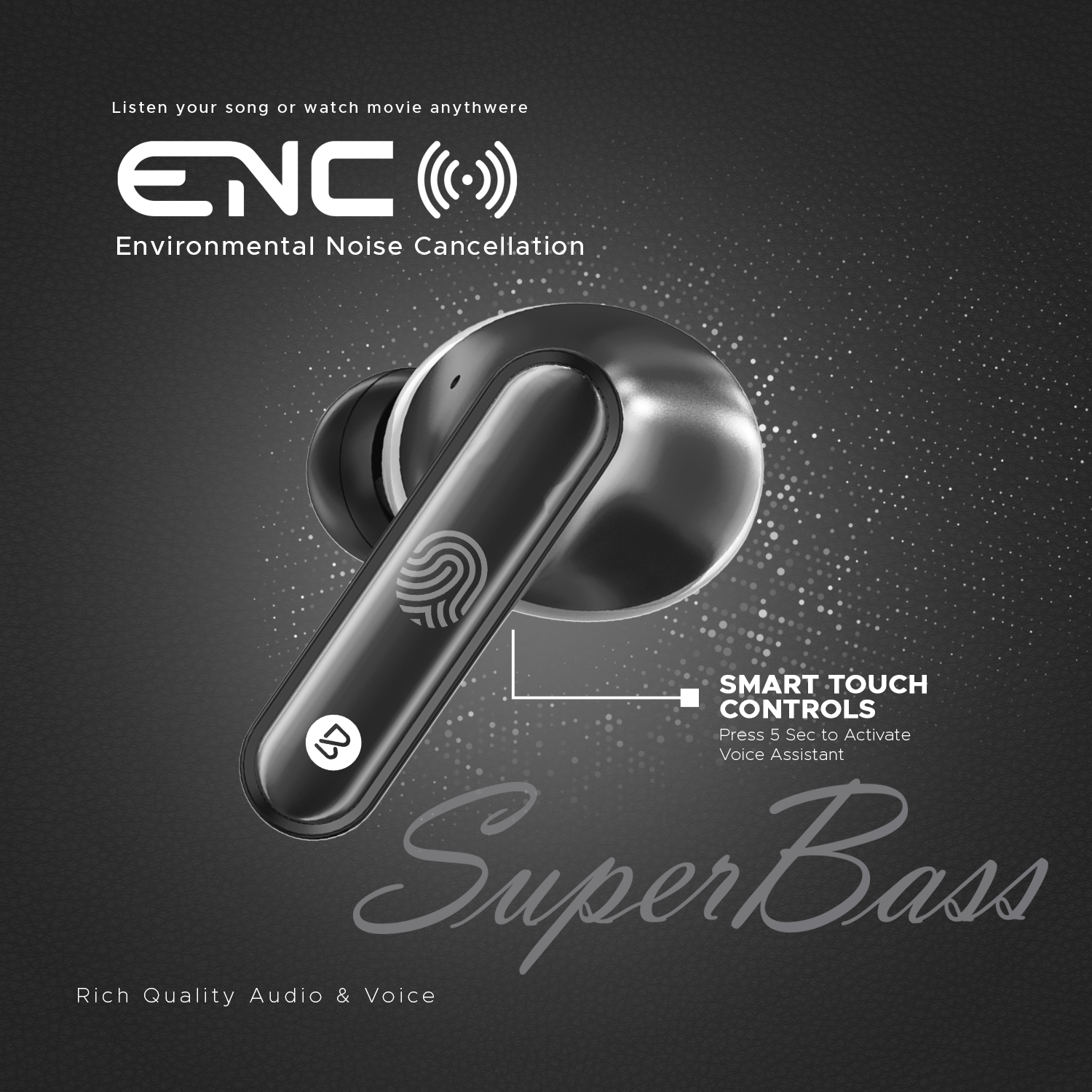 Bell PrimePods Wireless Earbuds | 35Hrs Playtime, ENC Noise Cancellation & Smart Touch Controls