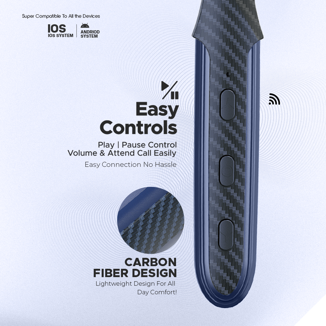 BLNB-237 Wireless Bluetooth Neckband – 50H Playtime, ENC Noise Cancellation & Magnetic Power Control
