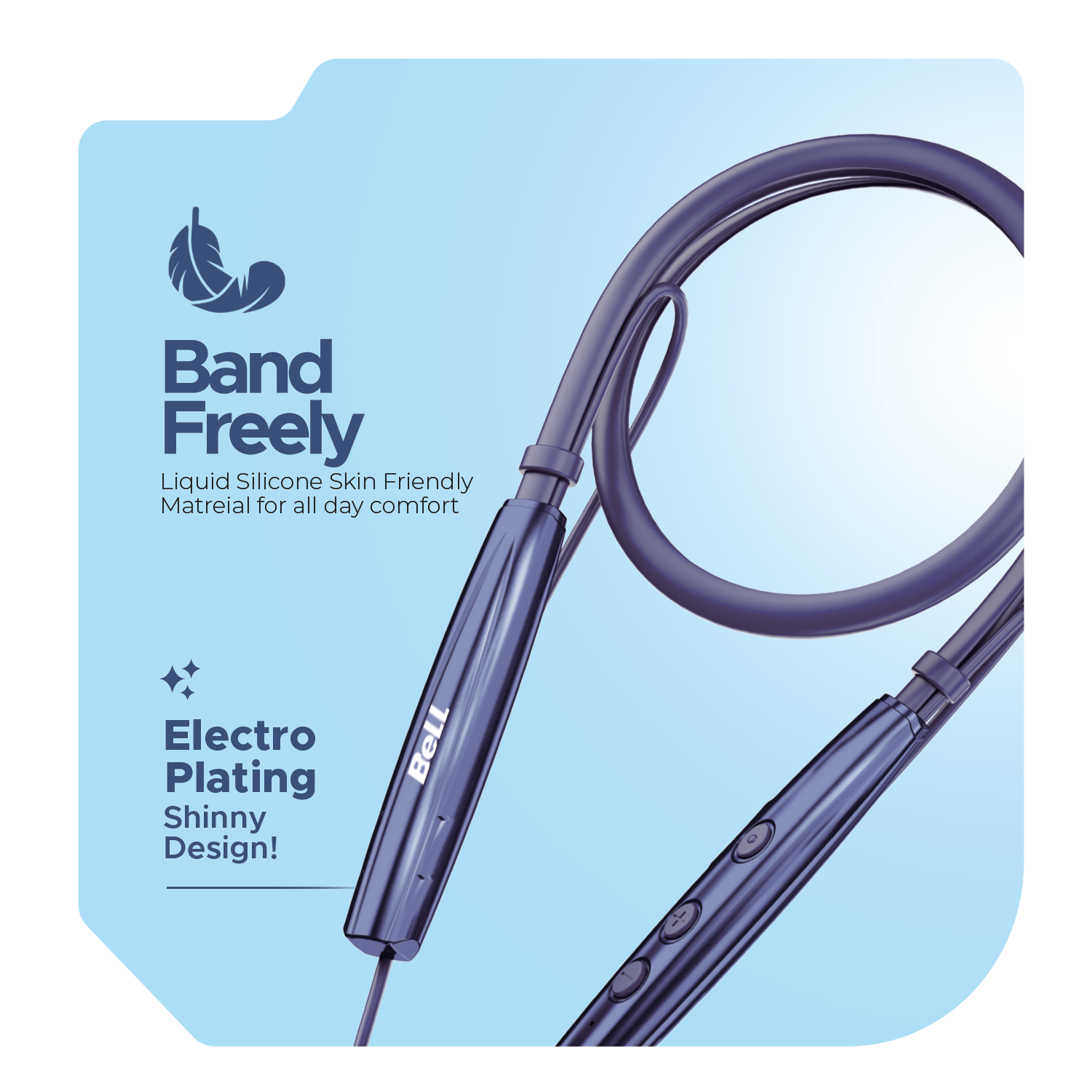 BLNB-235 Flexible Bluetooth Neckband – 60-Hour Playback, Magnetic Buds & Voice Change Technology