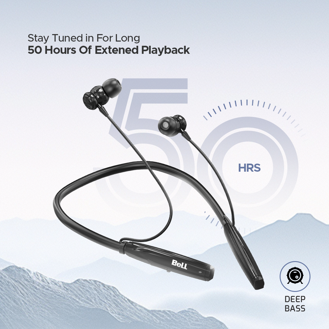 BeLL BLNB-215 Sports Neckband – 50 Hrs Playback | ENC | Deep Bass | Magnetic Switch | Voice Assistant