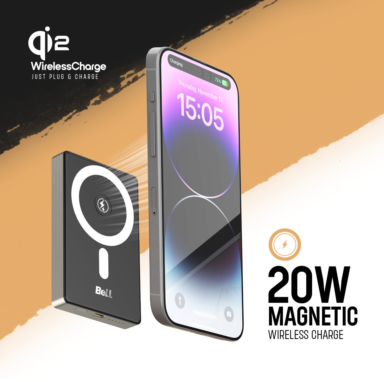 Titan Series 10000mAh Magnetic Wireless Power Bank – 20W Fast Charging, Compact Pocket Size