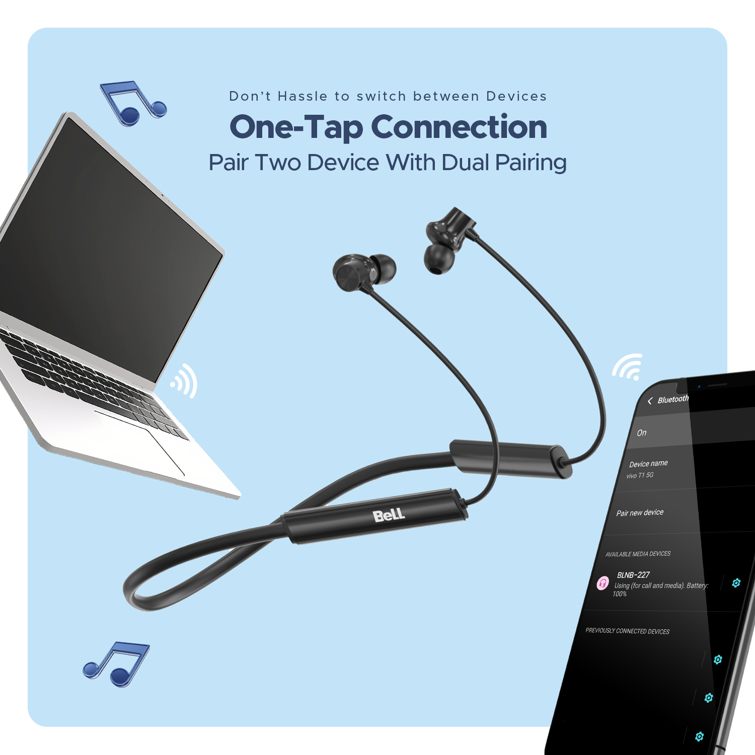 BLNB-259 Premium Classic Neckband – 48H Playback, Dual Pairing & Voice Changer