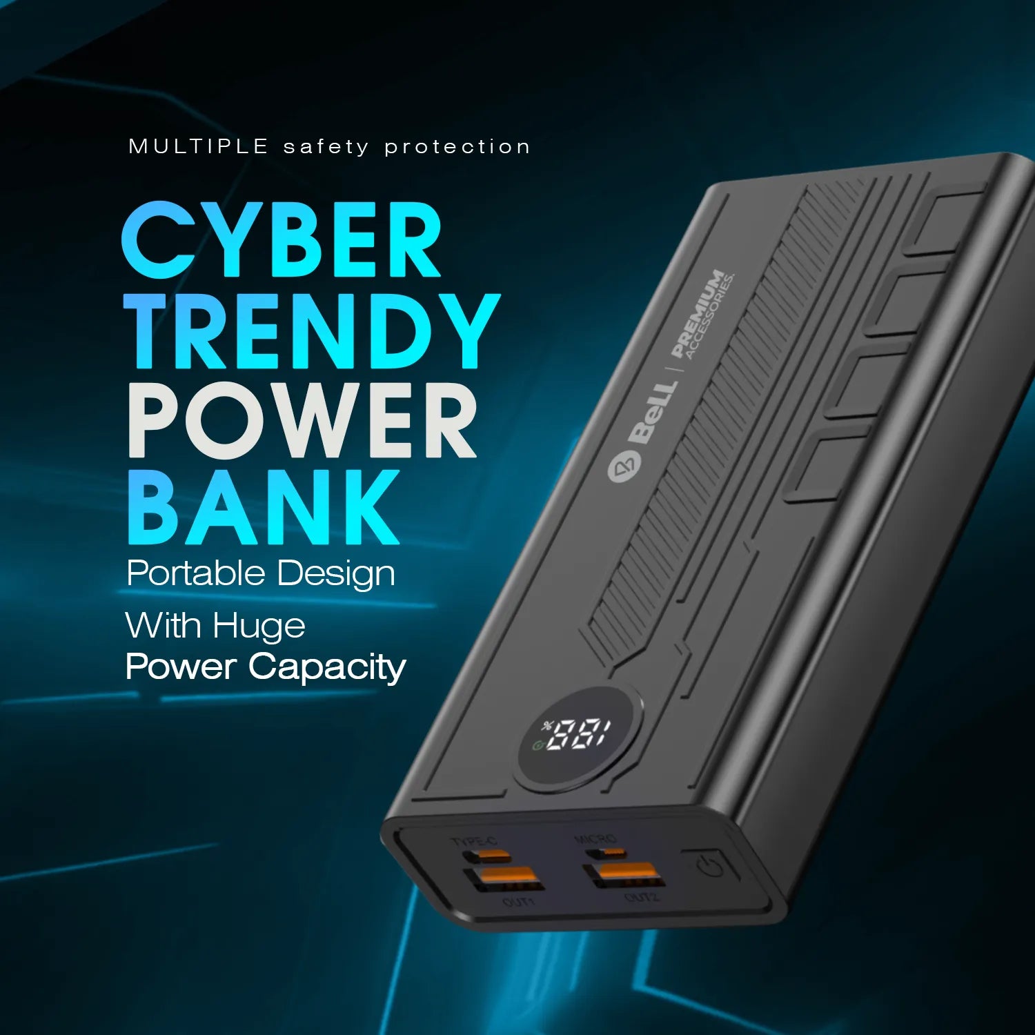 Bell PowerBank Cyber Series 20000mAh Power Bank 30W