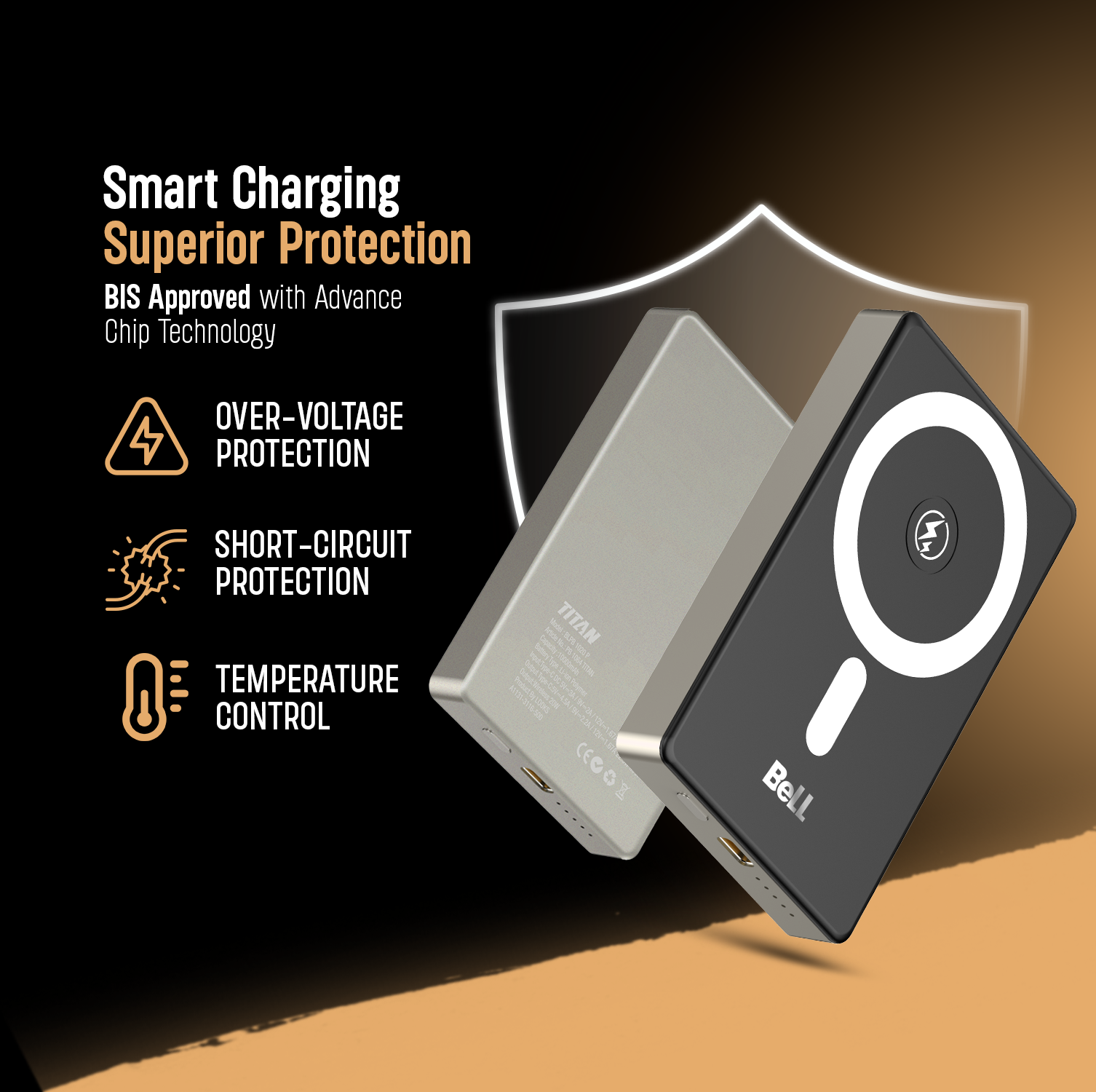 Titan Series 10000mAh Magnetic Wireless Power Bank – 20W Fast Charging, Compact Pocket Size