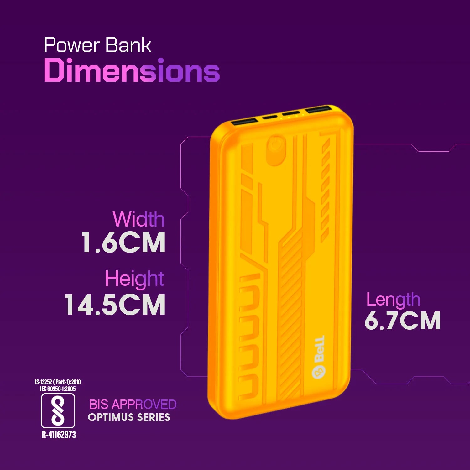 Bell PowerBank Optimus Series 10000mAh Power Bank 15W