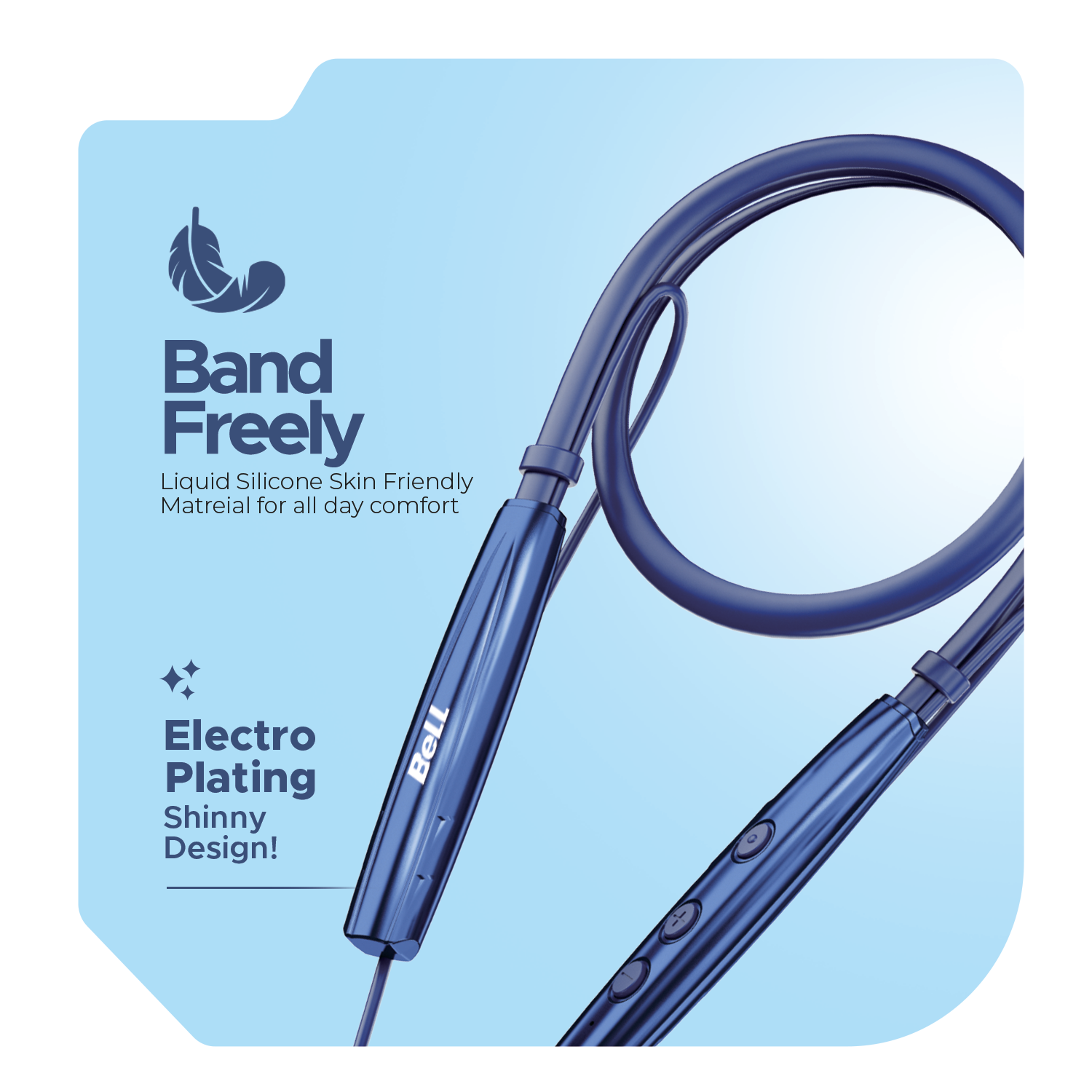 BLNB-235 Flexible Bluetooth Neckband – 60-Hour Playback, Magnetic Buds & Voice Change Technology