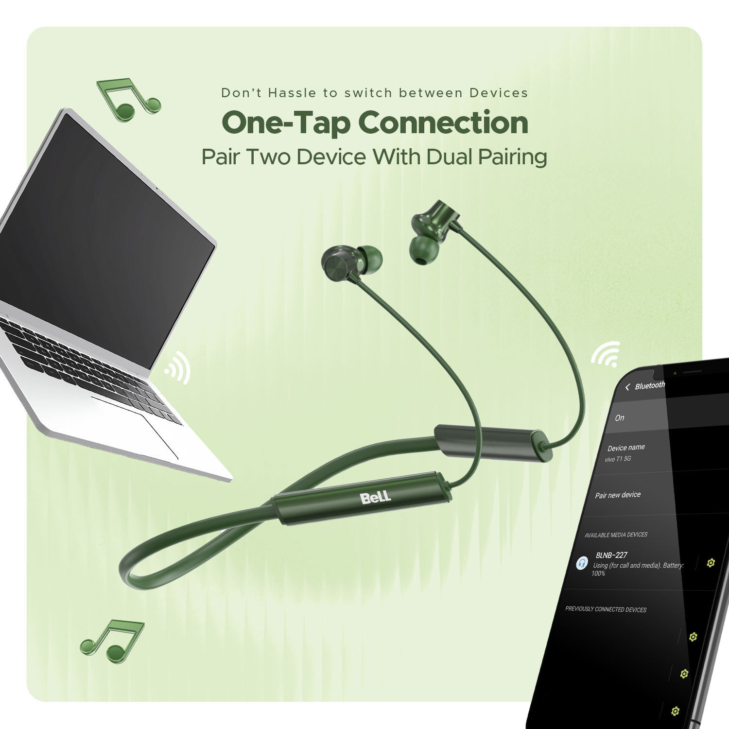 BLNB-259 Premium Classic Neckband – 48H Playback, Dual Pairing & Voice Changer