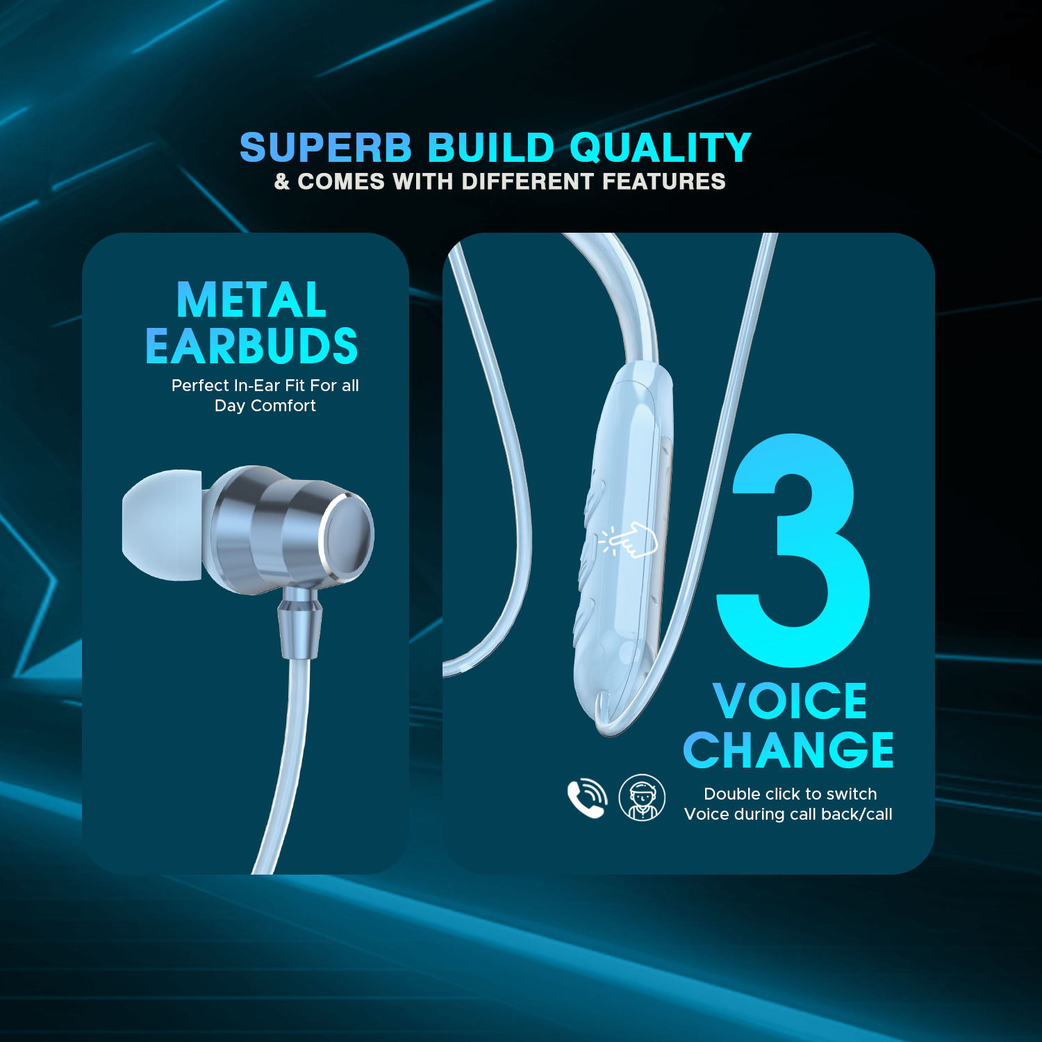BeLL Clear Pods Wireless Neckband – Smart IC | Magnetic Switch | Voice Change | Anti-Lost Mode | Premium Colors