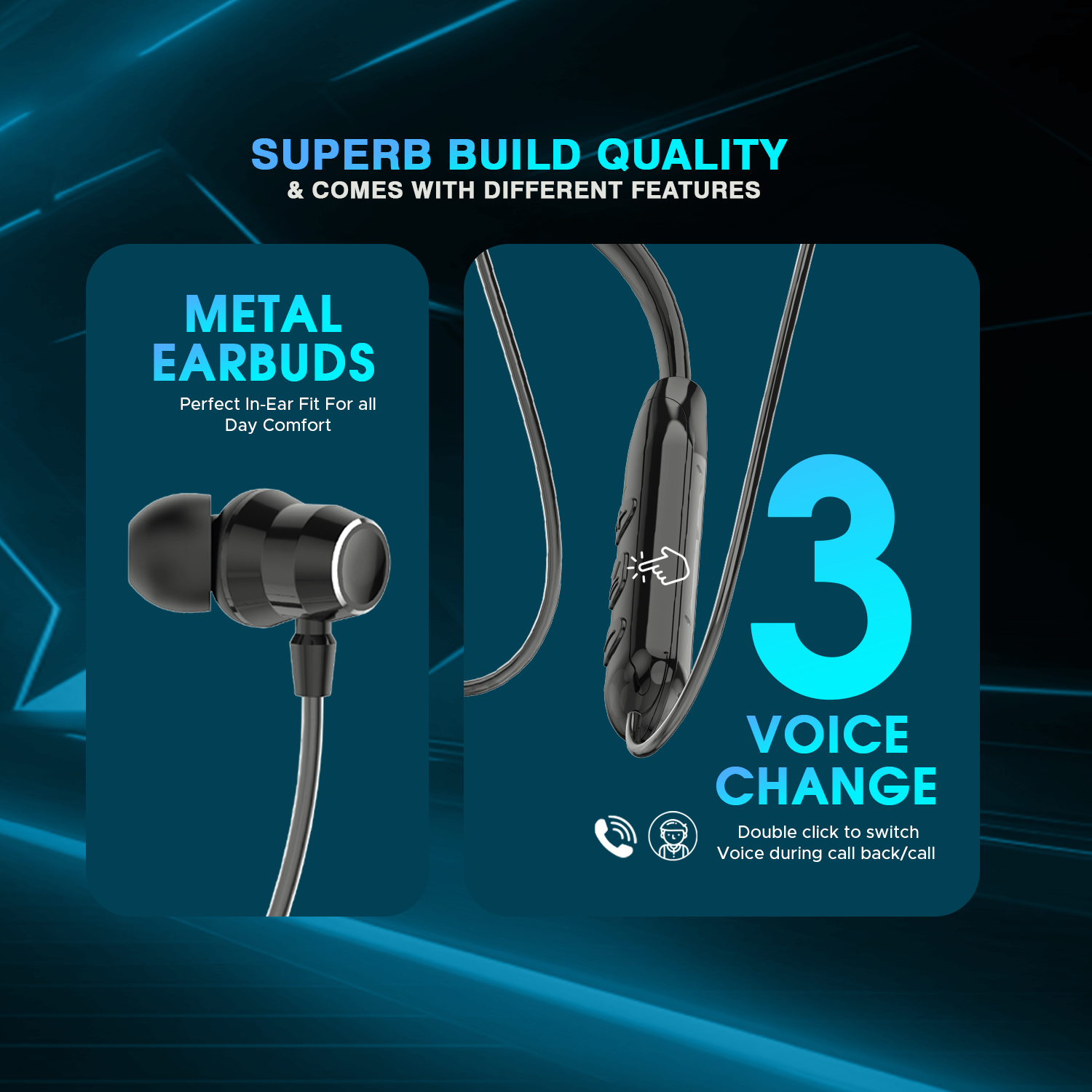 BeLL Clear Pods Wireless Neckband – Smart IC | Magnetic Switch | Voice Change | Anti-Lost Mode | Premium Colors